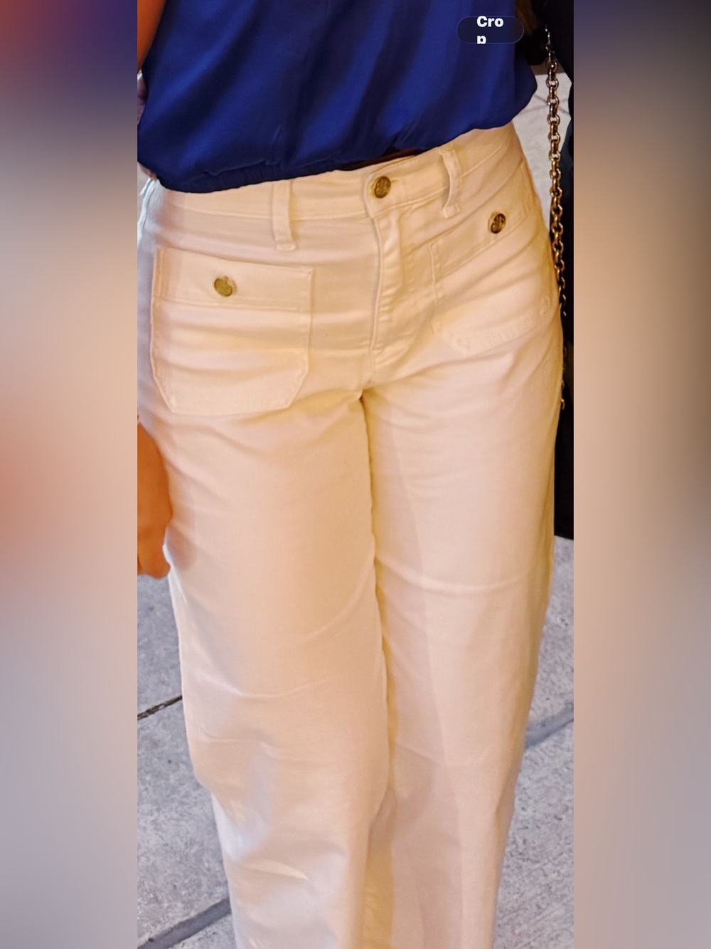 J. Crew Cream Wide-Leg Sailor Jeans